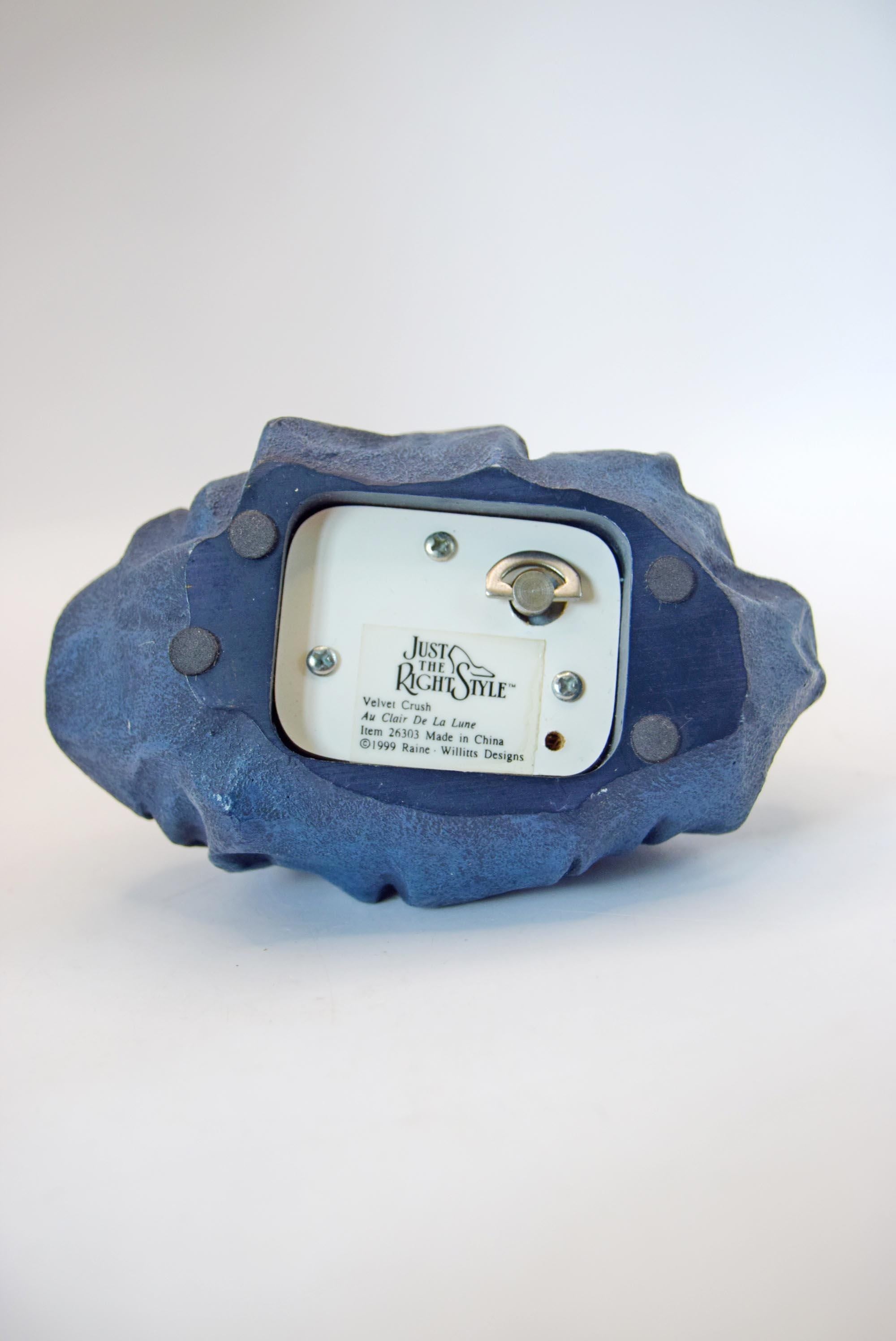 Vintage Blue Purse Music Box: "Au Clair De La Lune" Raine & Willitts