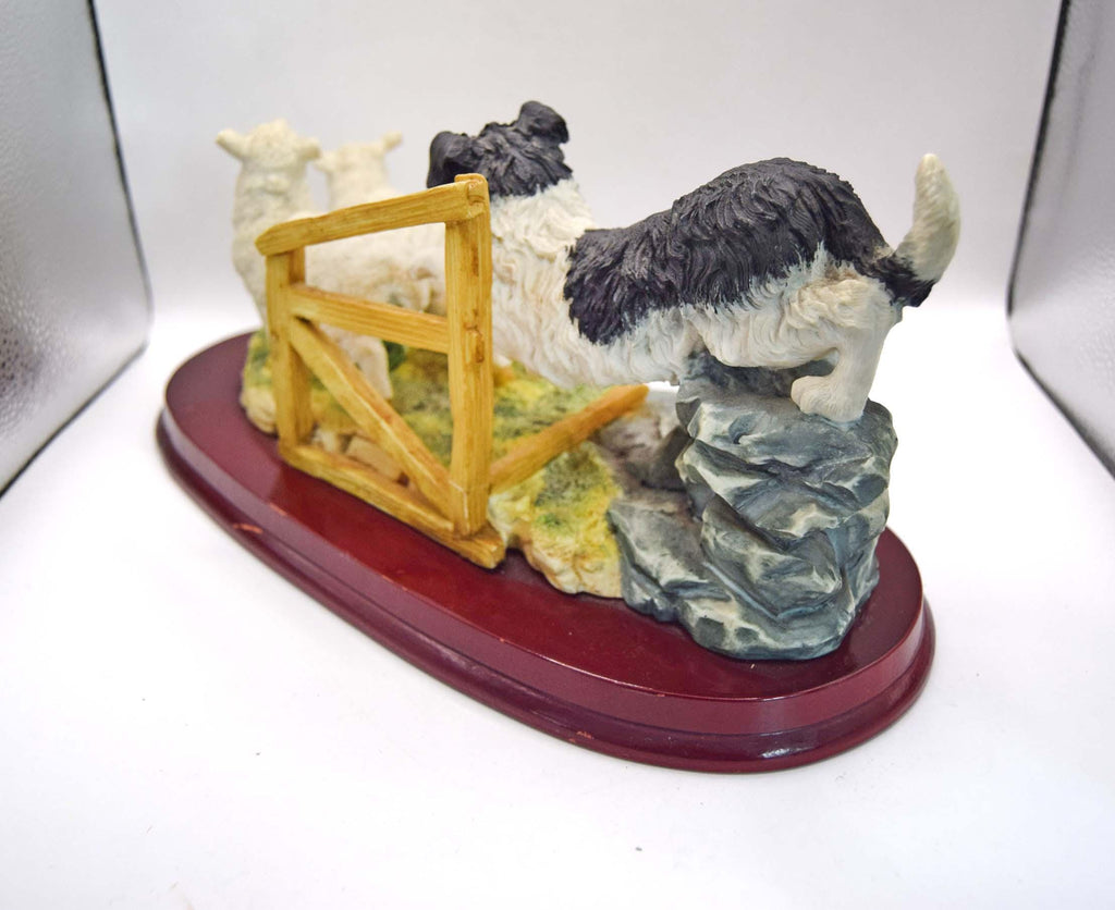 Juliana Collection Border Collie Chasing Lambs | Country Life Resin Figurine | 30cm