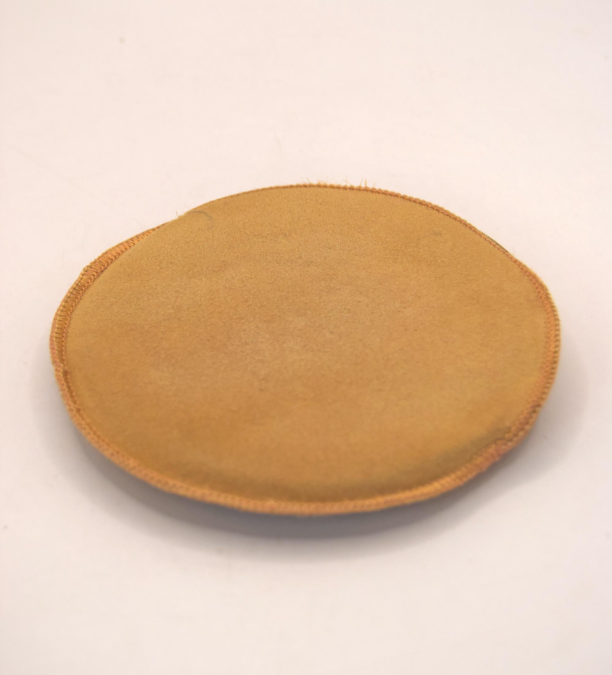 Vintage Le Rage Powder Compact & Pouch Gold Tone 1950