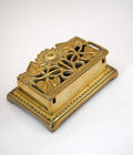 Vintage Brass Sunflower Design Stamp Box | Art Nouveau | Jewelry Trinket boxes