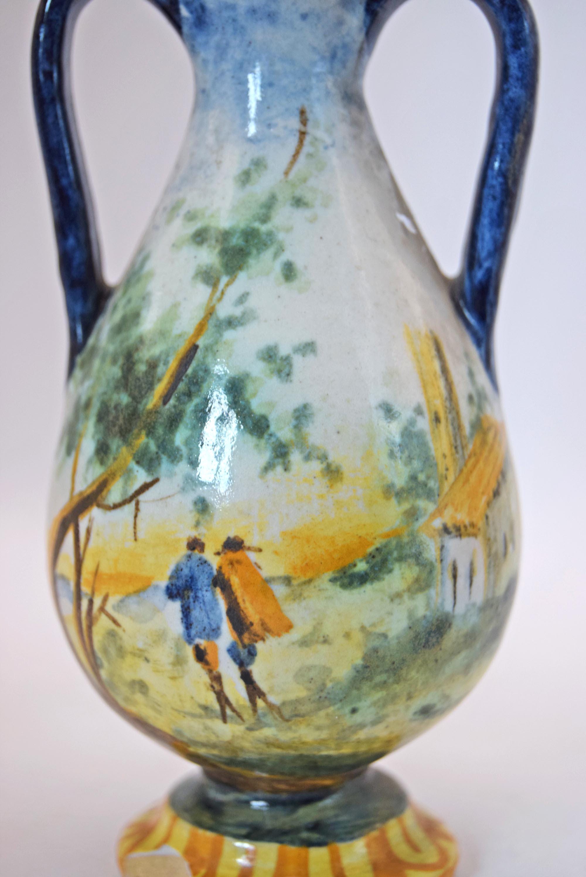 Rare Italian Miniature Earthenware Amphora Vase 19th Century