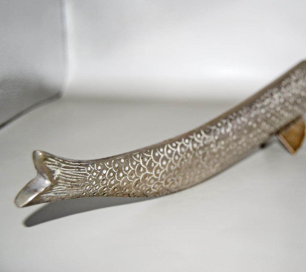 Vintage  Letter Opener Fish-Shaped Silver Metal  & Sheath â€“ Nautical â€“ Ocean-Inspired Desk Accessory