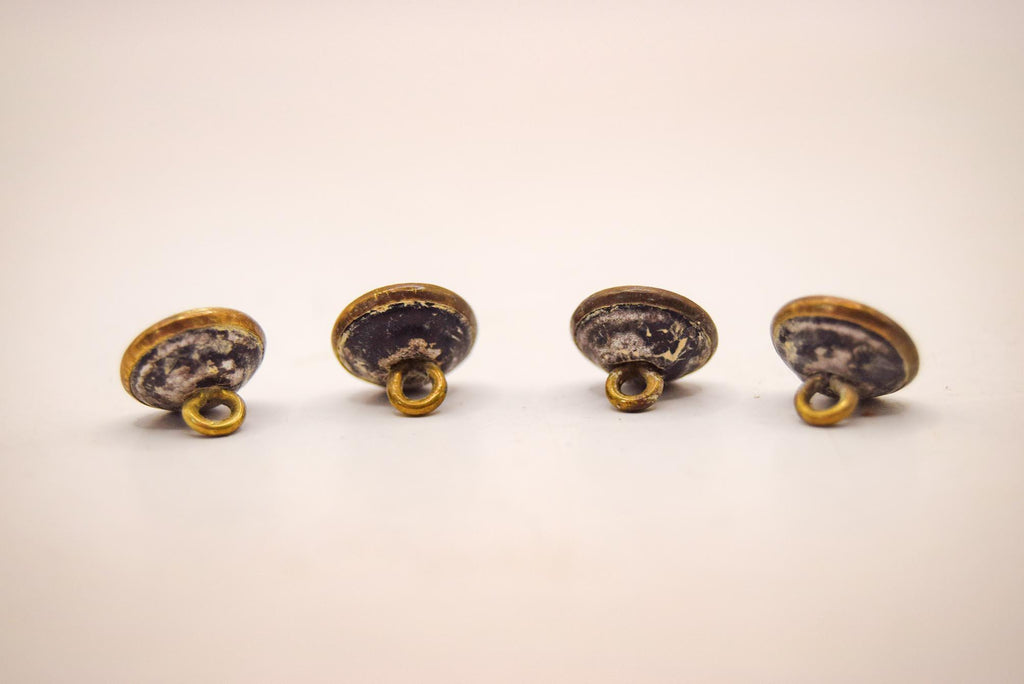 Set of 4 Victorian Gold Tone Metal Buttons | Fastenings | Sewing supplies