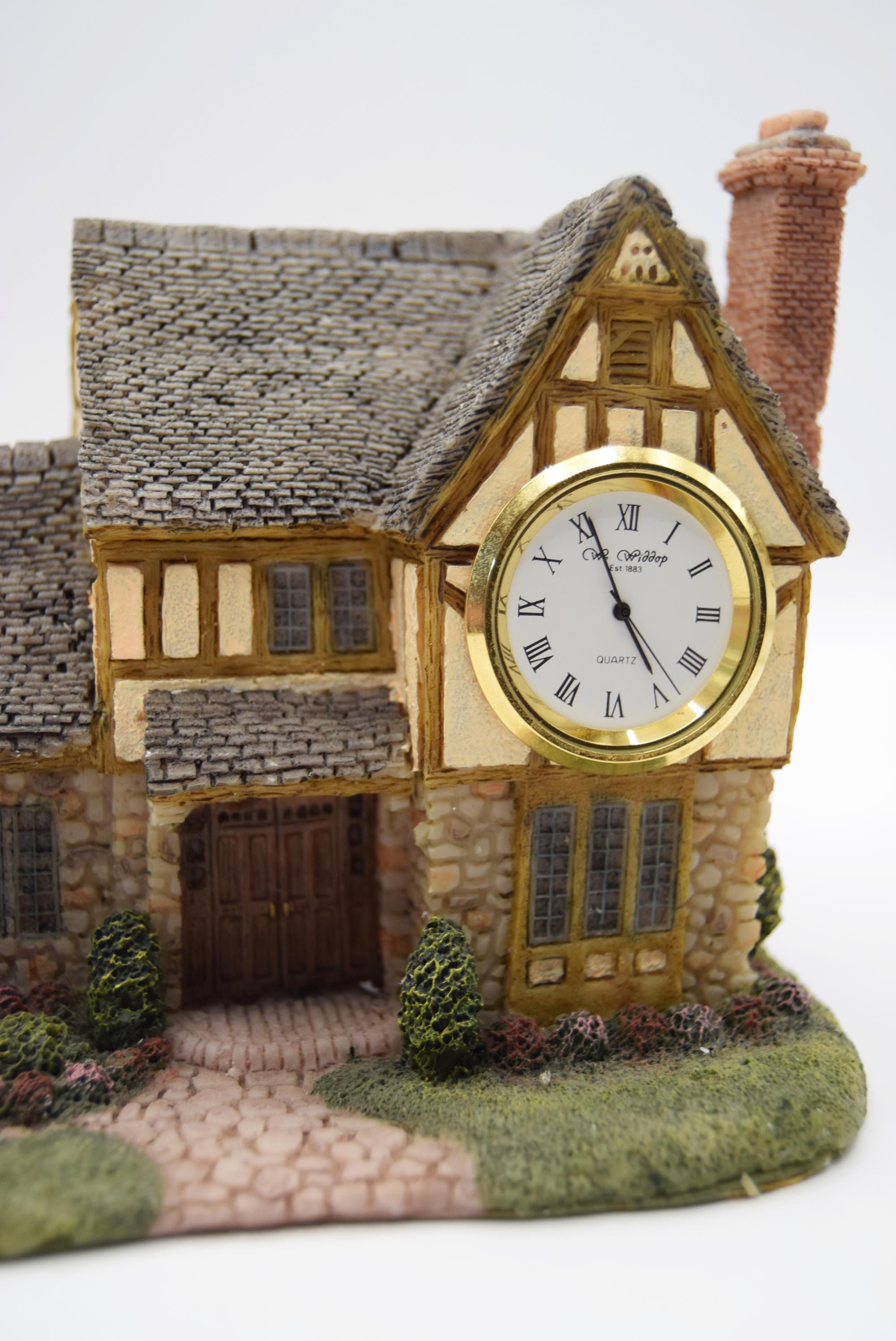 W. Widdop Country Cottage Clock: Vintage Ceramic Mantel Timepiece