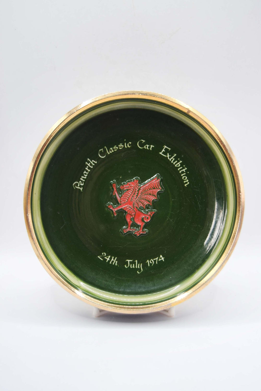 Vintage Rumney Pottery Commemorative Dish - 1974 Penarth Classic Car Exhibition - Welsh Pottery