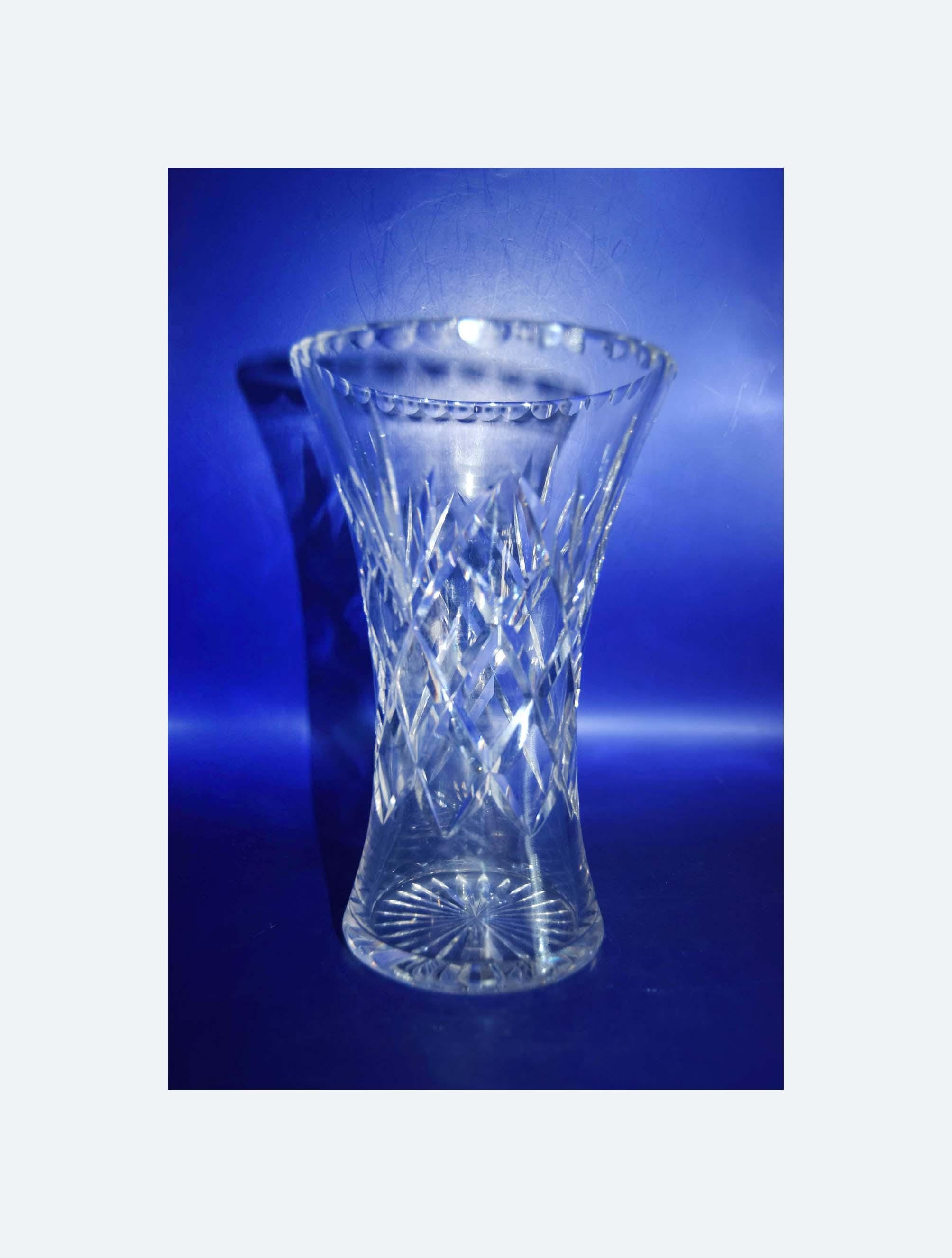 Royal Doulton Heavy Cut Glass Vase | 20cms | Mint condition
