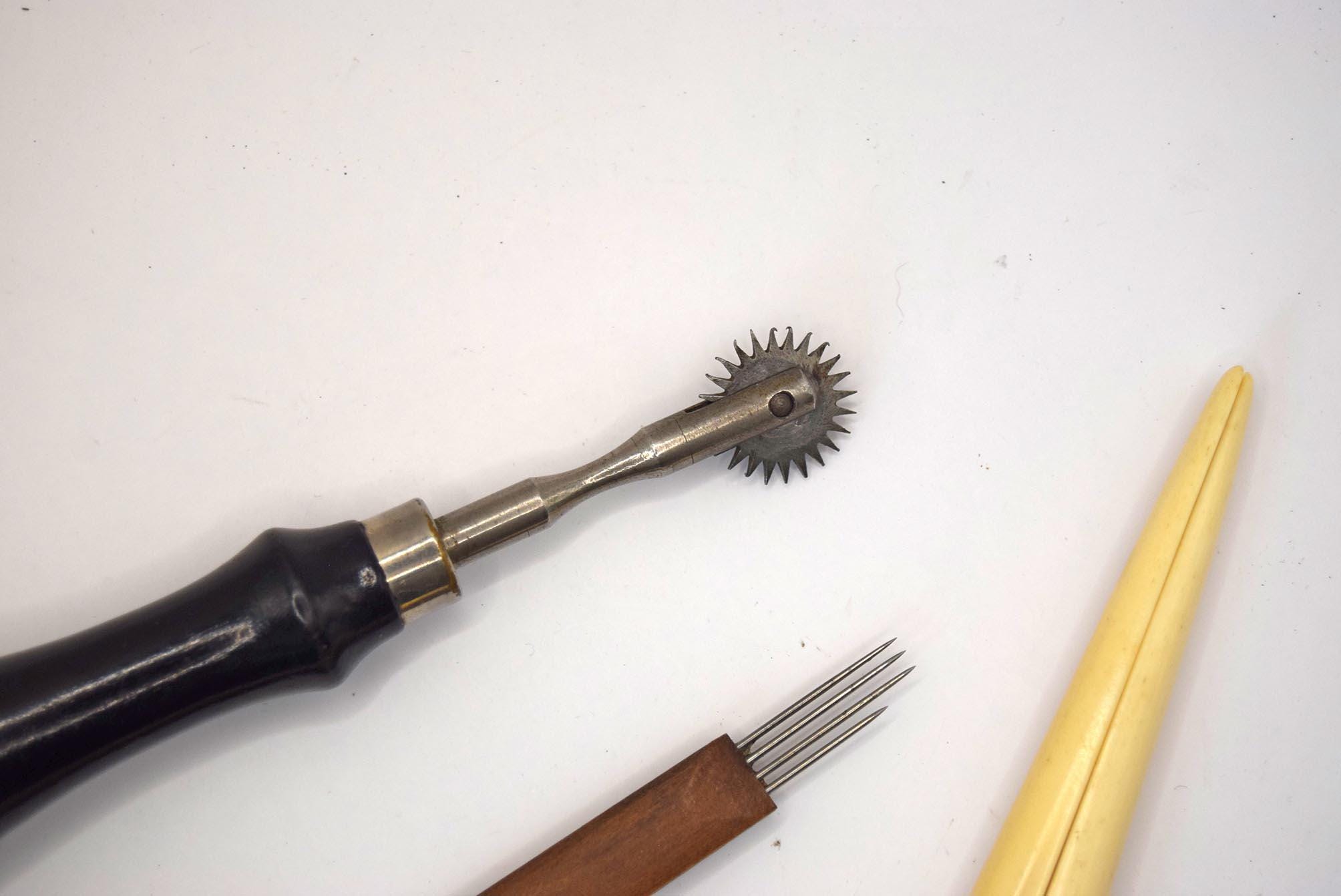 Antique Victorian Sewing Tool Set | M.O.P Awl, Bone Glove Stretcher