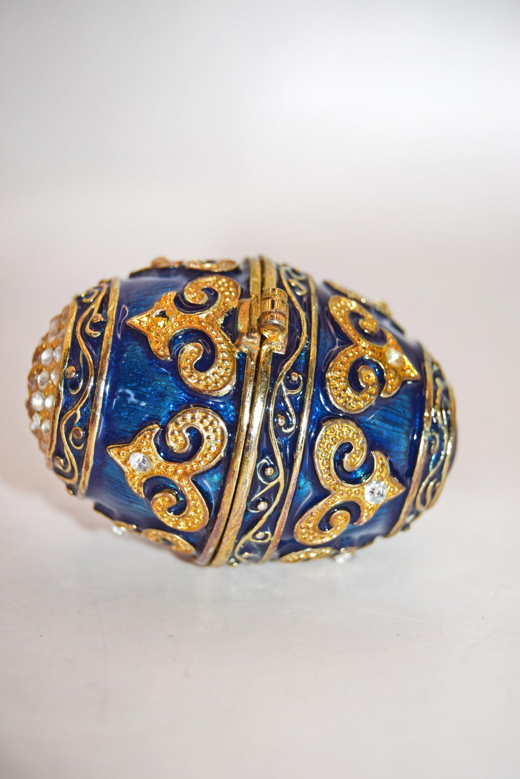 Vintage Enamelled Faberge Style Jewelled Egg Pot. Galaxy from the Atlas Collection