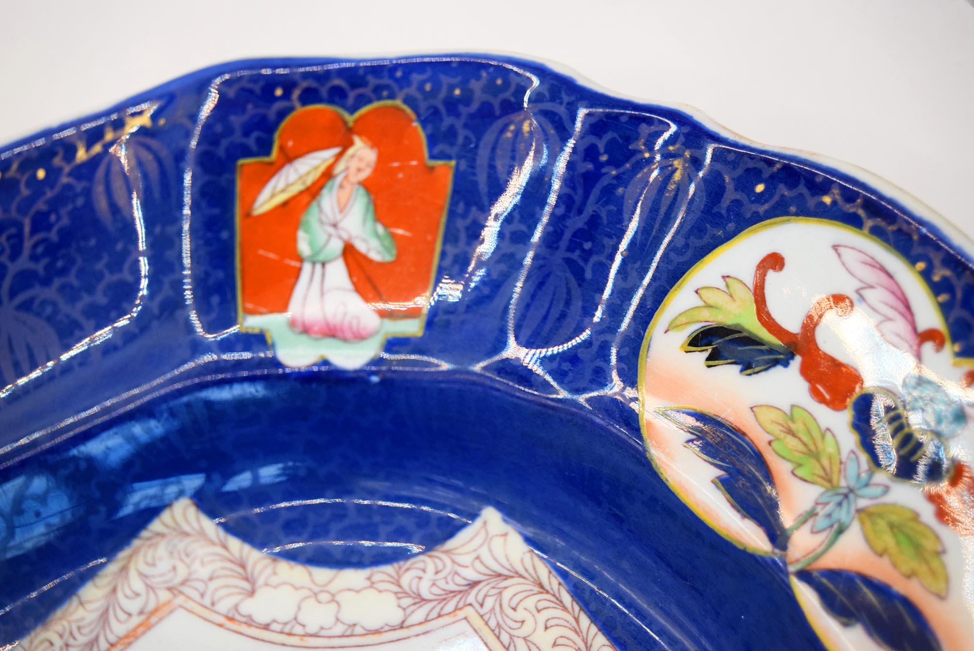 Rare Mason's Ashworth Ironstone Platter: 14" Imari Style Cobalt Blue Charger