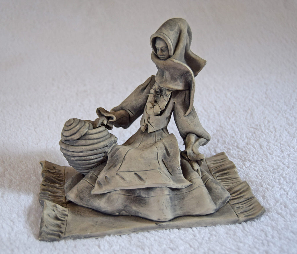 RARE Vintage Ceramiche Stelio Mola Cagliari Lady on Mat