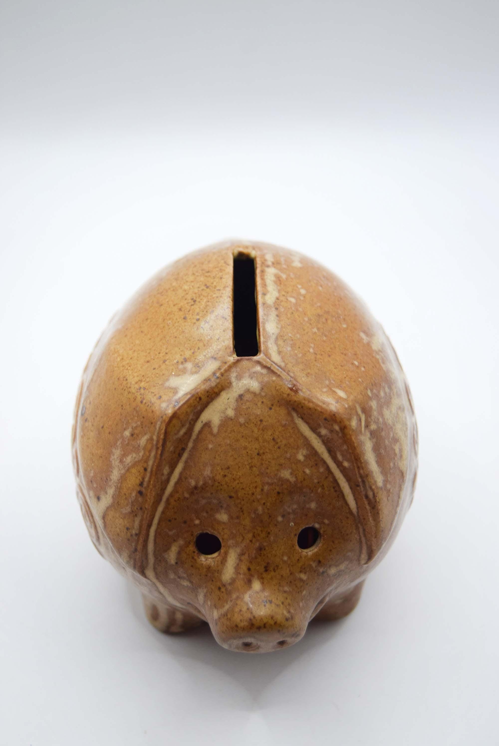 Stoneware Piggy Bank R Moss Ltd 1923 Antique Handmade
