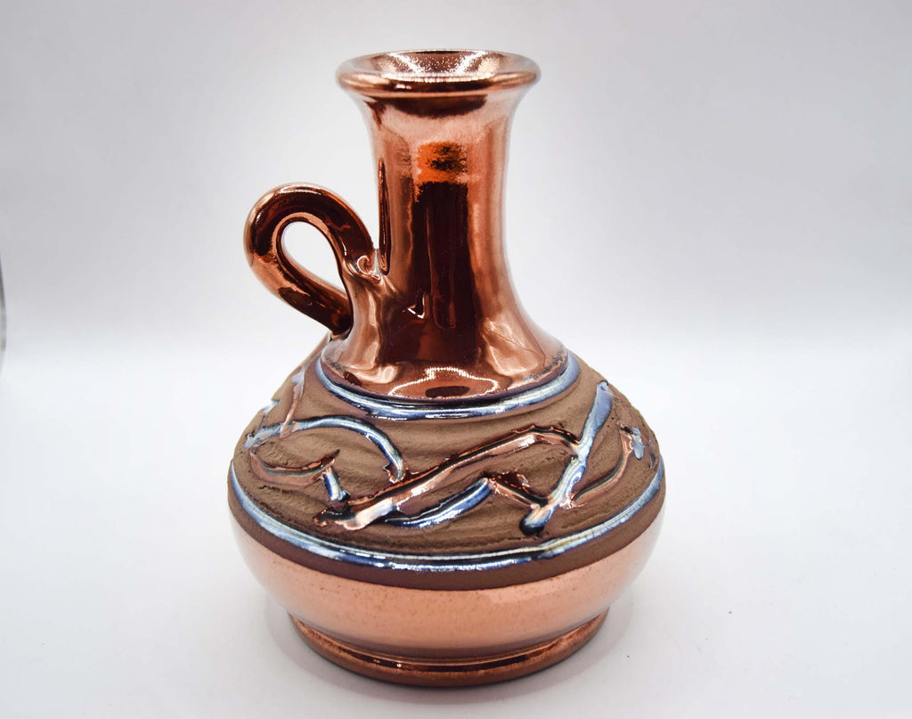 Vintage Mejias Polonio Spanish Studio Pottery Copper Lustre Jug - 16cms
