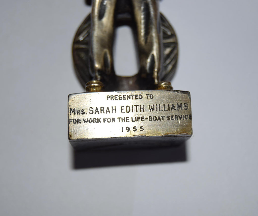 RARE FIND Vintage Presentation Statue for Lifeboat Service 1955. Silvered brass