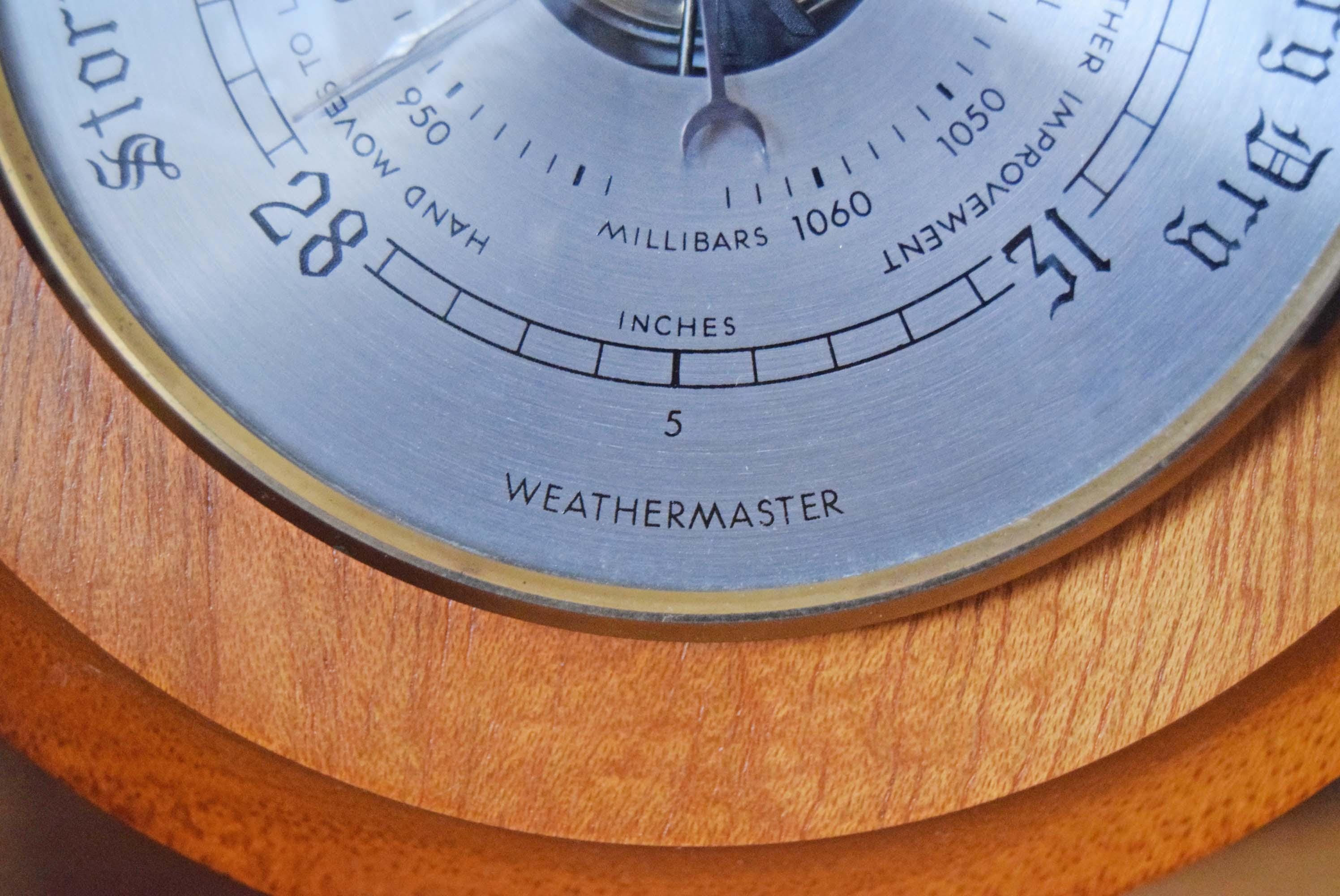 Vintage Nautical Ships Wheel Aneroid Weathermaster Barometer