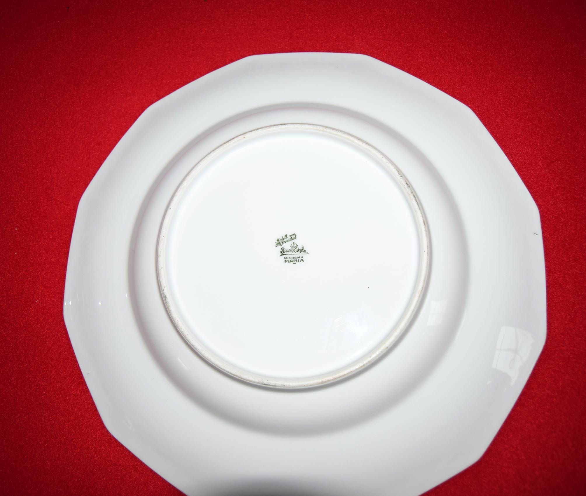 Vintage Rosenthal Selb Germany Maria Floral Porcelain Serving Charger Plate, Stamp dated to 1927
