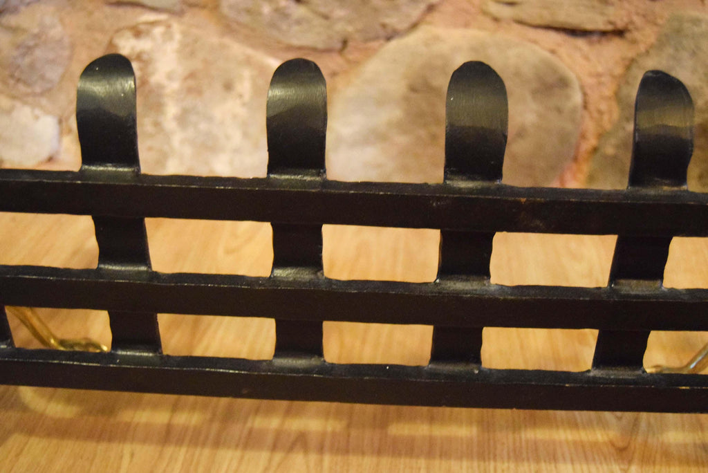 Vintage Cast Iron and Brass Fire Fret â€“ Traditional Blenheim Style Fireplace