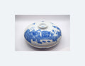 Rare Antique Chinese Blue & White Divided Lidded Serving Dish. Early 1900s