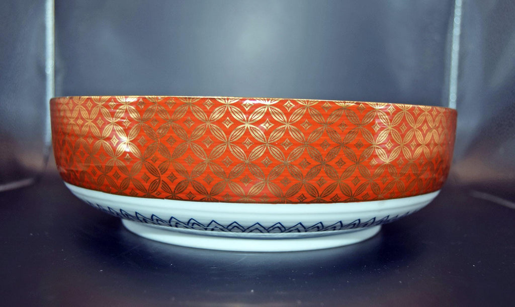 Japanese Shibata Toki Porcelain Floral Peony Bowl Vintage 1970s