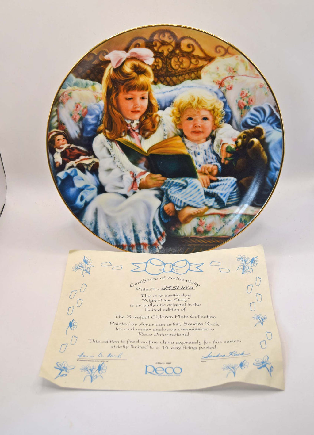 Pair of Sandra Kuck Collector Plates | The Rehearsal & Night-Time Story