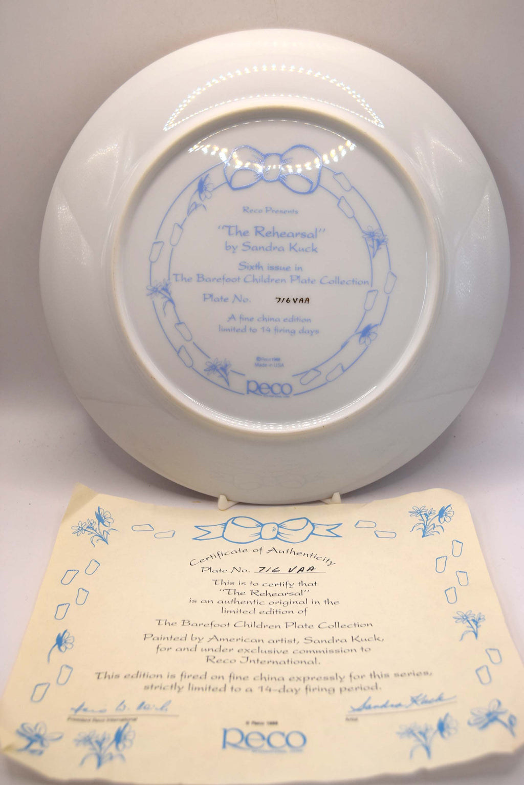 Pair of Sandra Kuck Collector Plates | The Rehearsal & Night-Time Story