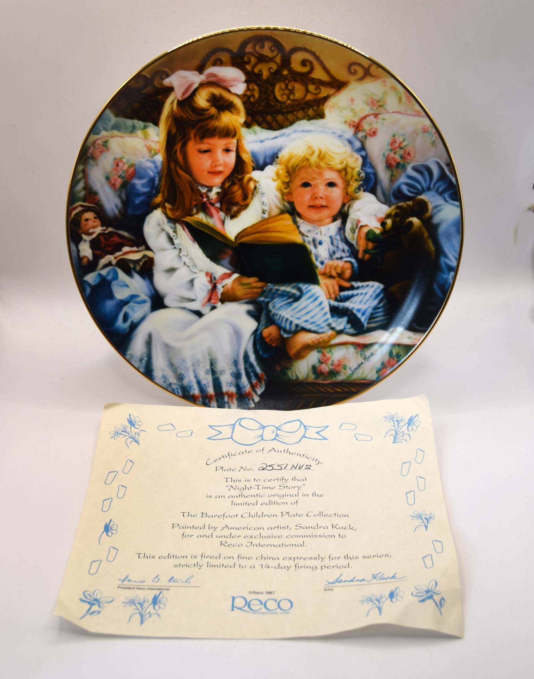 Pair of Sandra Kuck Collector Plates | The Rehearsal & Night-Time Story