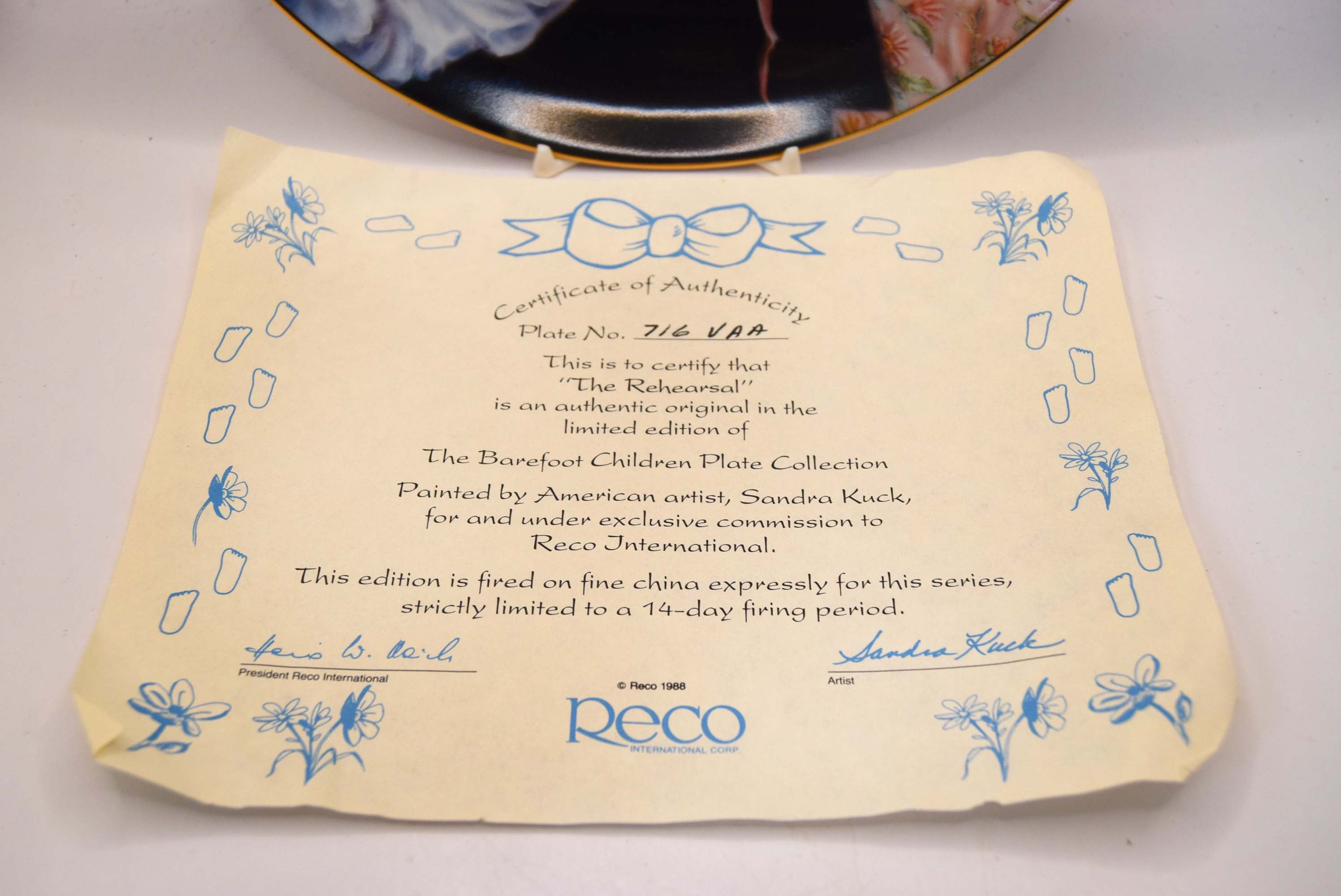 Pair of Sandra Kuck Collector Plates | The Rehearsal & Night-Time Story