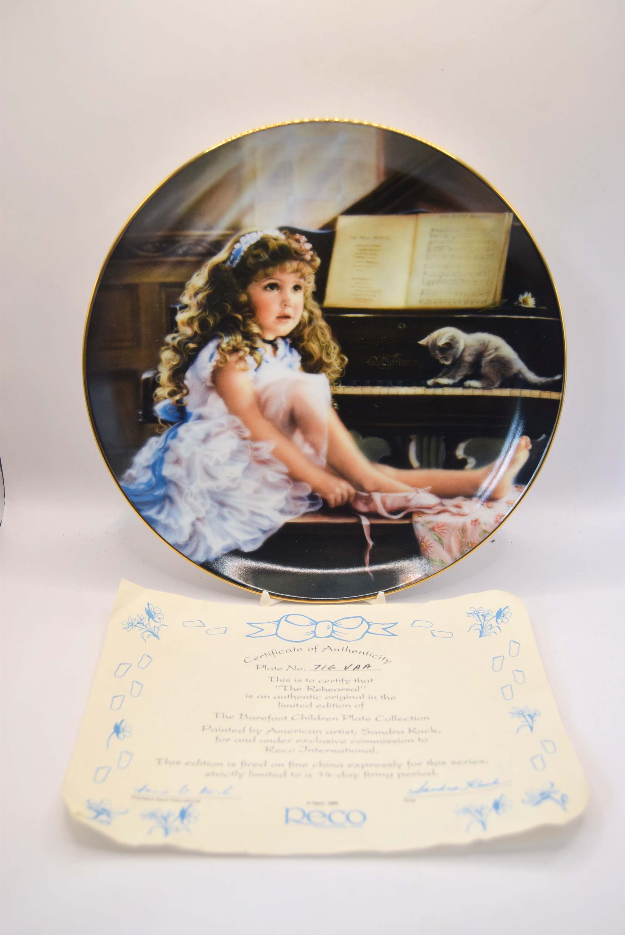 Pair of Sandra Kuck Collector Plates | The Rehearsal & Night-Time Story