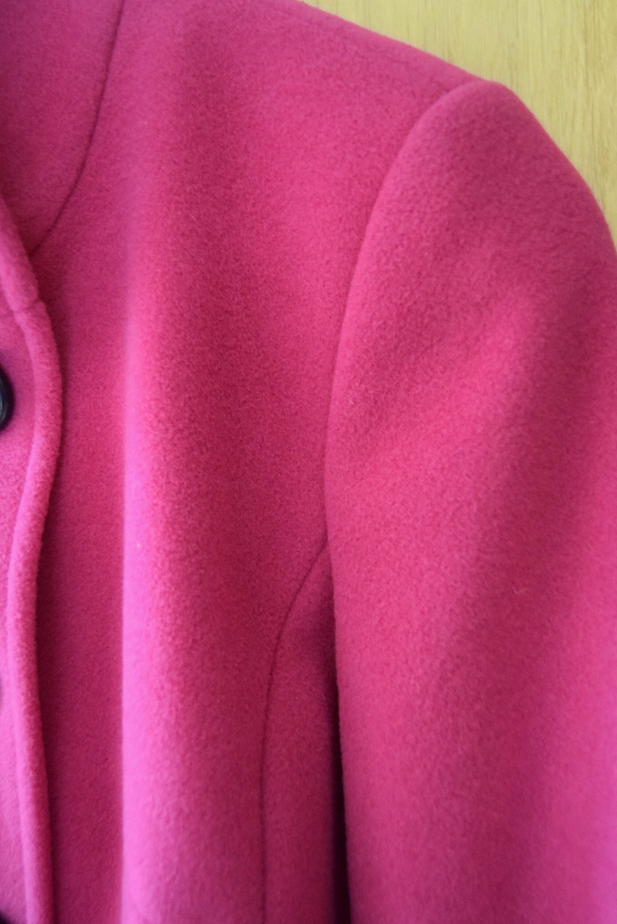 Precis Magenta Pink Cashmere/Wool Blend Double Breasted Vintage Coat Jacket 8-10 (UK)