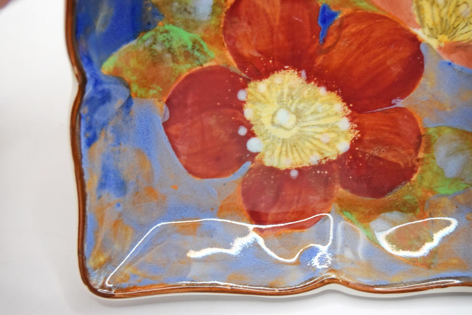 Art Nouveau Royal Doulton Hand Painted Wild Rose Trinket Dish/Tray Cat.No.7923