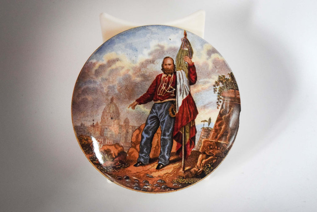 Antique Victorian Prattware Pot and Lid – Giuseppe Garibaldi – F. R. Pratt & Co. Fenton – c1864