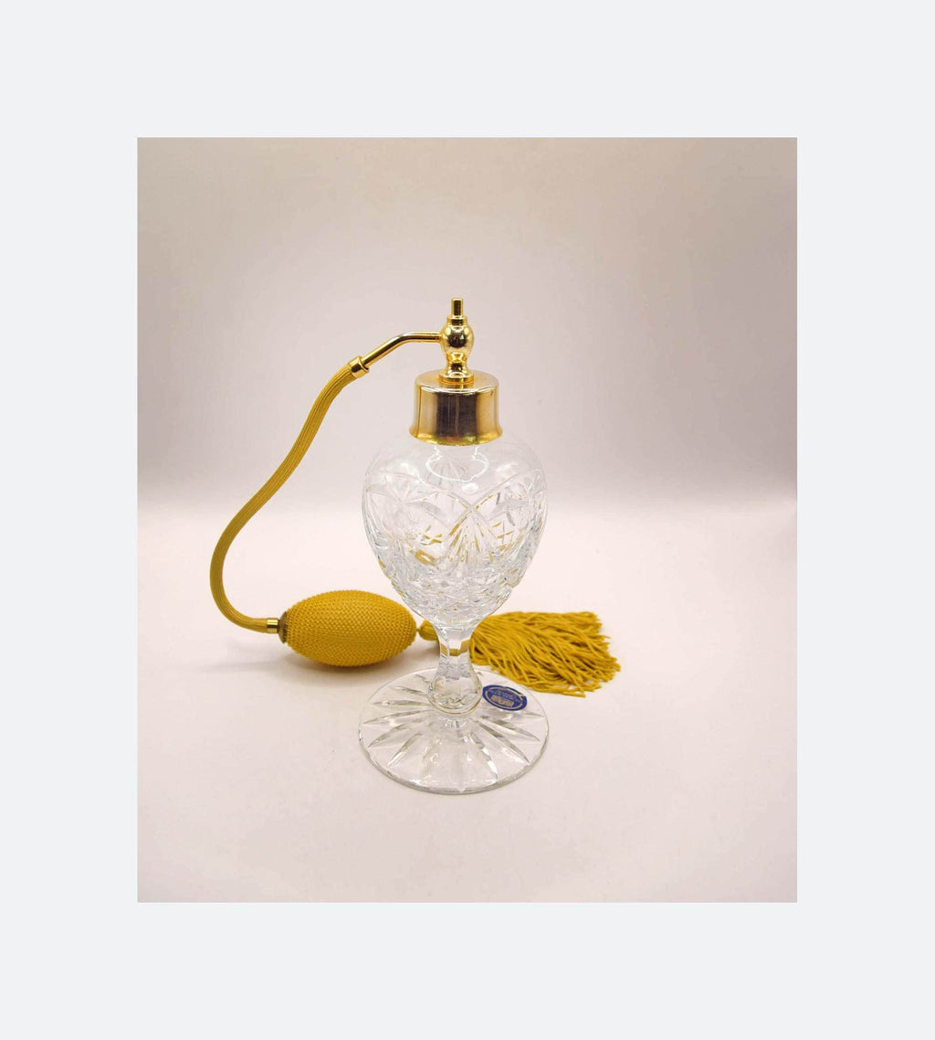 Vintage Thomas Webb Cut Crystal Perfume Atomizer - Original Box - Stourbridge, England.
