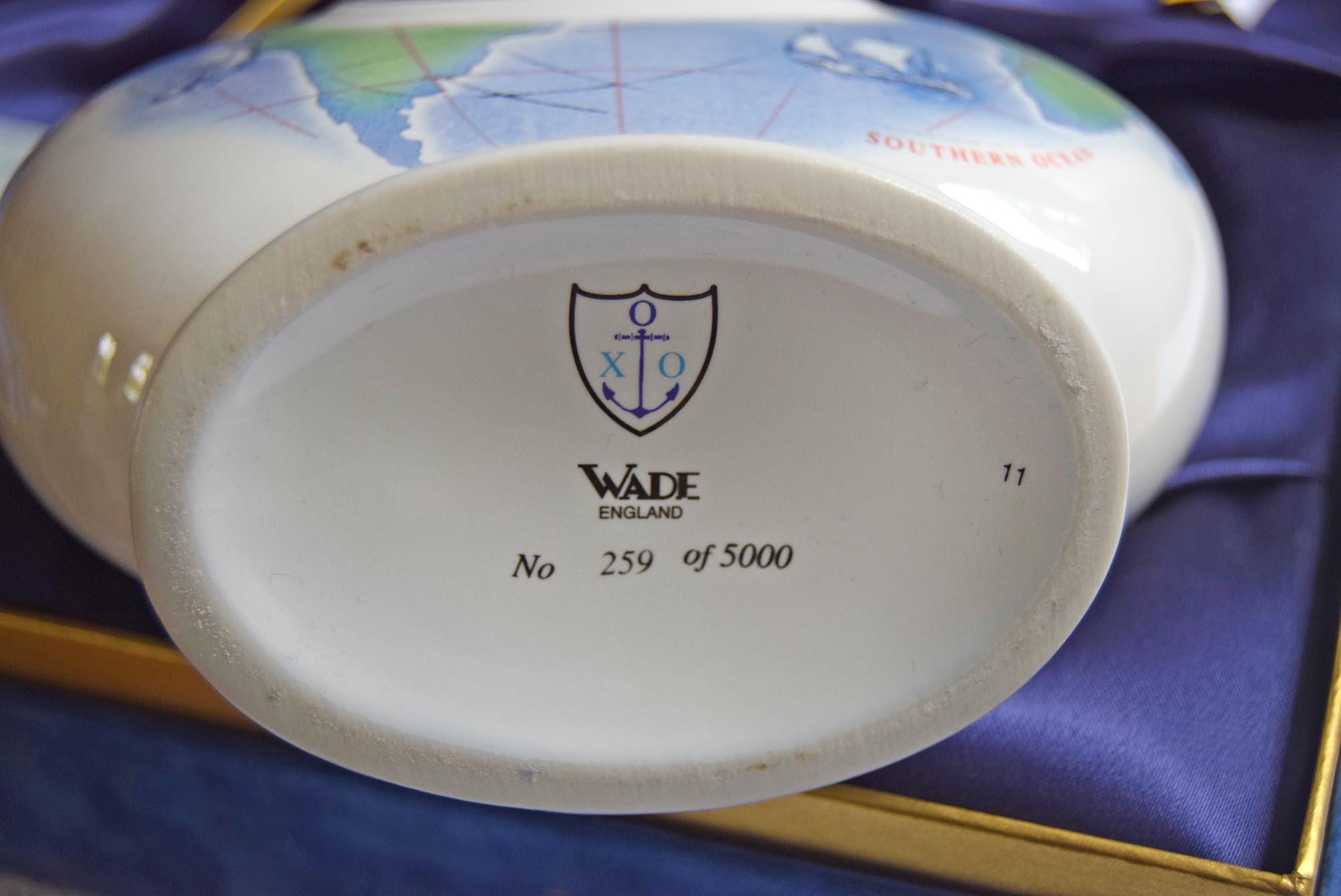 Wade England vase with a logo and number on the base