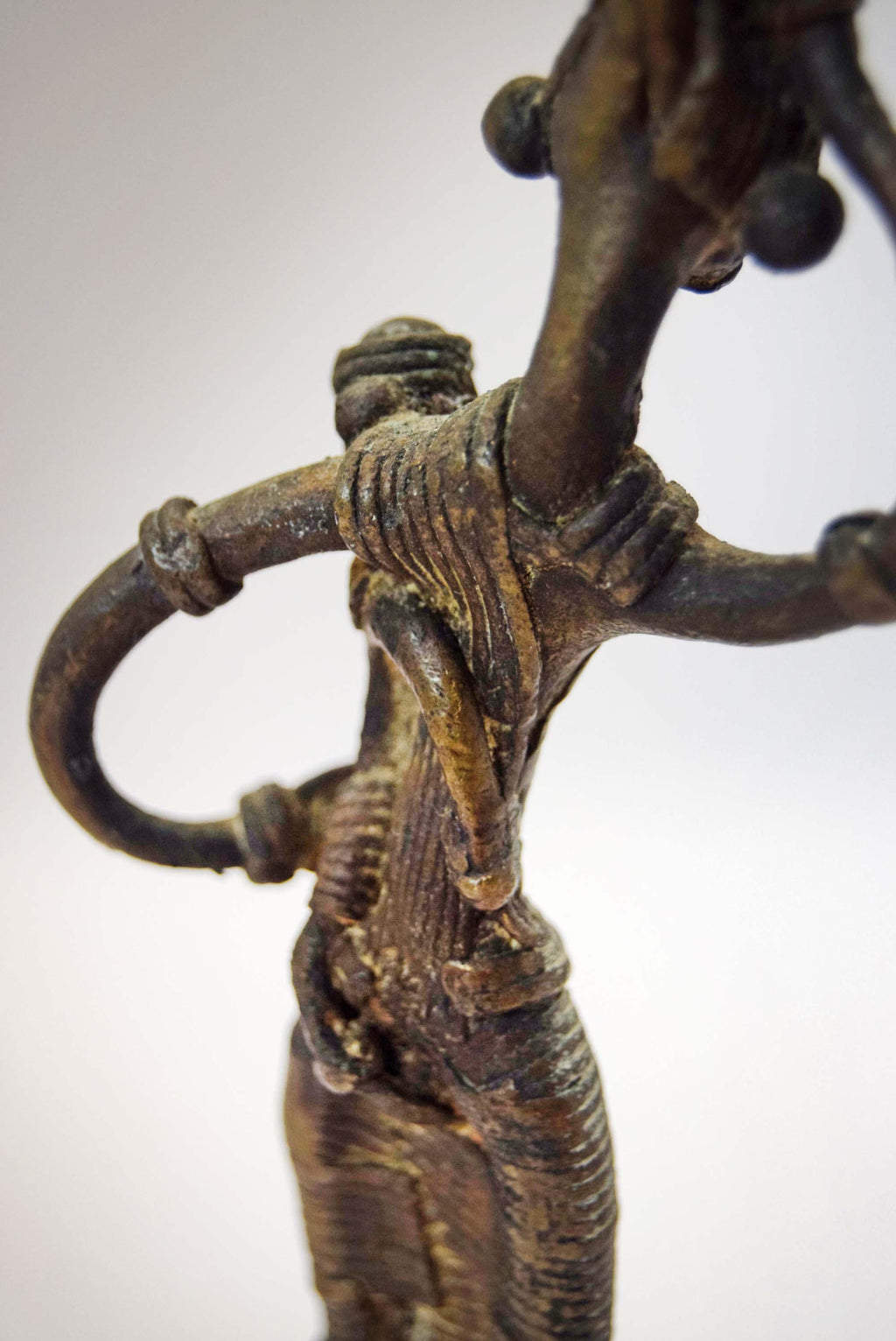 Dhokra Bronze Mother & Child Statue | Bastar Tribal Art