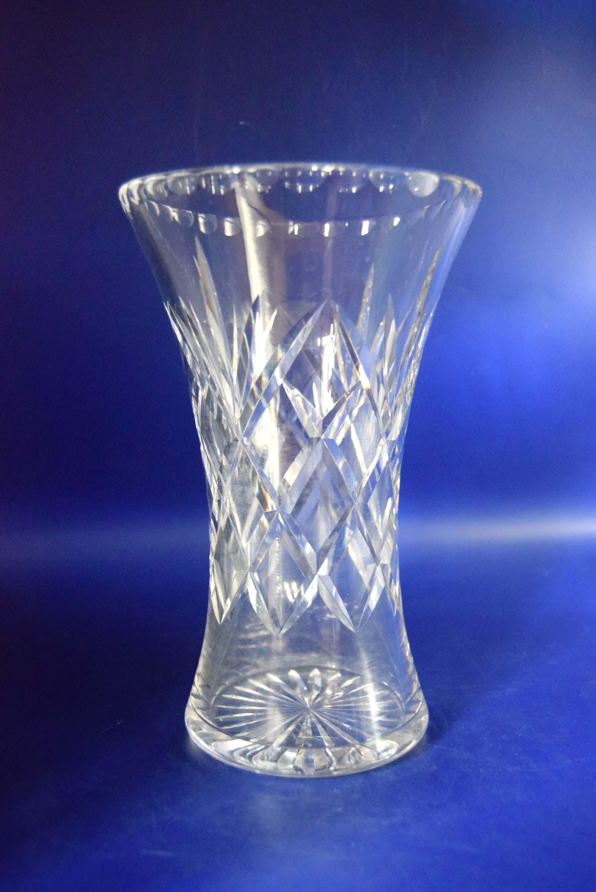 Royal Doulton Heavy Cut Glass Vase | 20cms | Mint condition