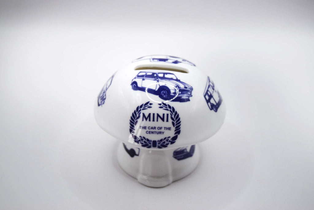 RARE Vintage Mini Cooper Classic Car Ceramic Money Box 3.25” Tall