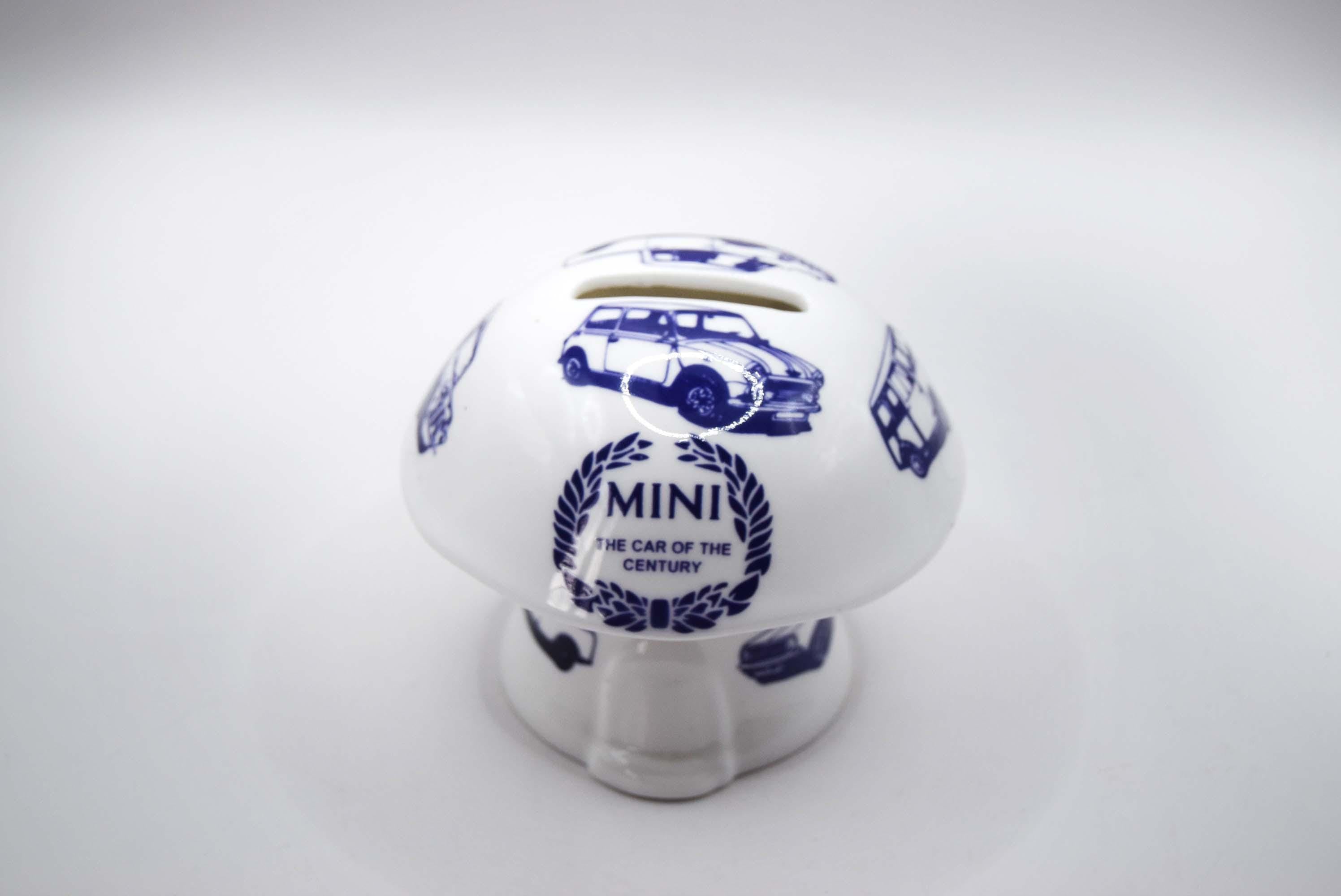 RARE Vintage Mini Cooper Classic Car Ceramic Money Box 3.25” Tall