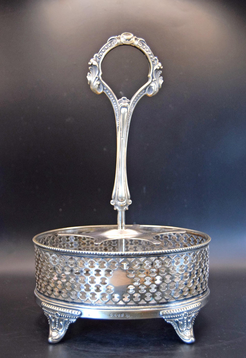 Victorian Silver Cruet Condiment Spice holder | James Deakin & Sons, Sheffield c1890 | Oval silver basket