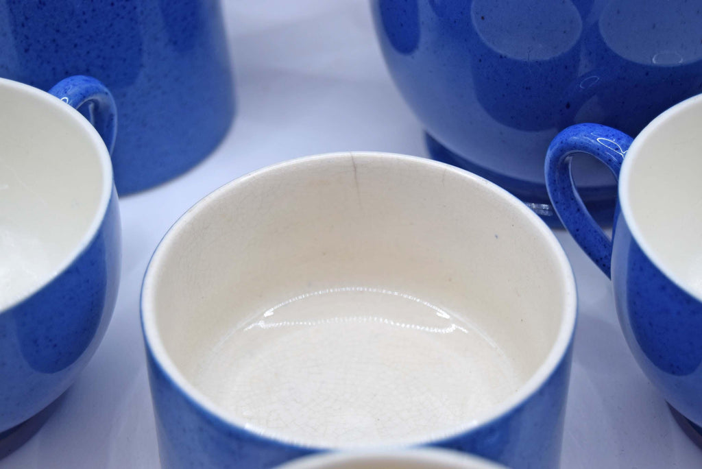 Moorcroft Liberty Blue Mottle Pitcher, Jug & Bowls - Art Deco 1935