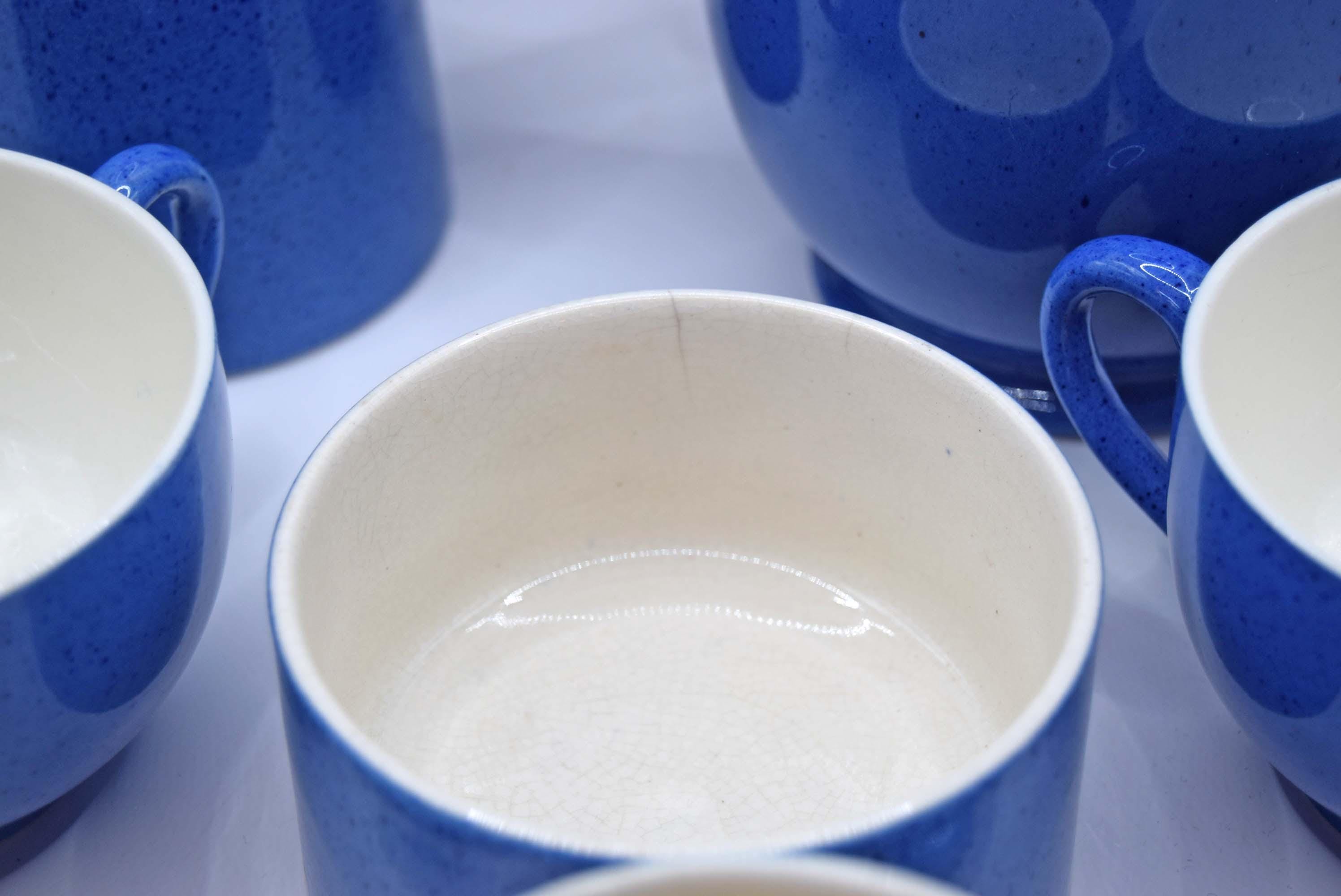 Moorcroft Liberty Blue Mottle Pitcher, Jug & Bowls - Art Deco 1935