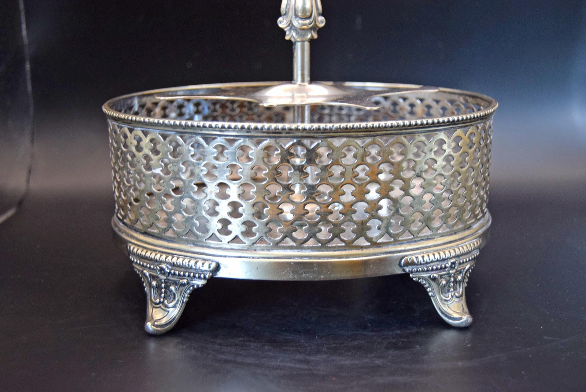 Victorian Silver Cruet Condiment Spice holder | James Deakin & Sons, Sheffield c1890 | Oval silver basket