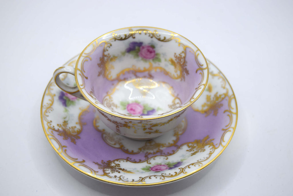 Rare Antique Rosenthal Elfenbein Kronach Miniature Demitasse Cup & Saucer, c.1891
