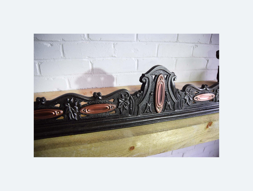 Rare Victorian Cast Iron & Copper Fender c1890s | Victorian fenders | Antique home decor