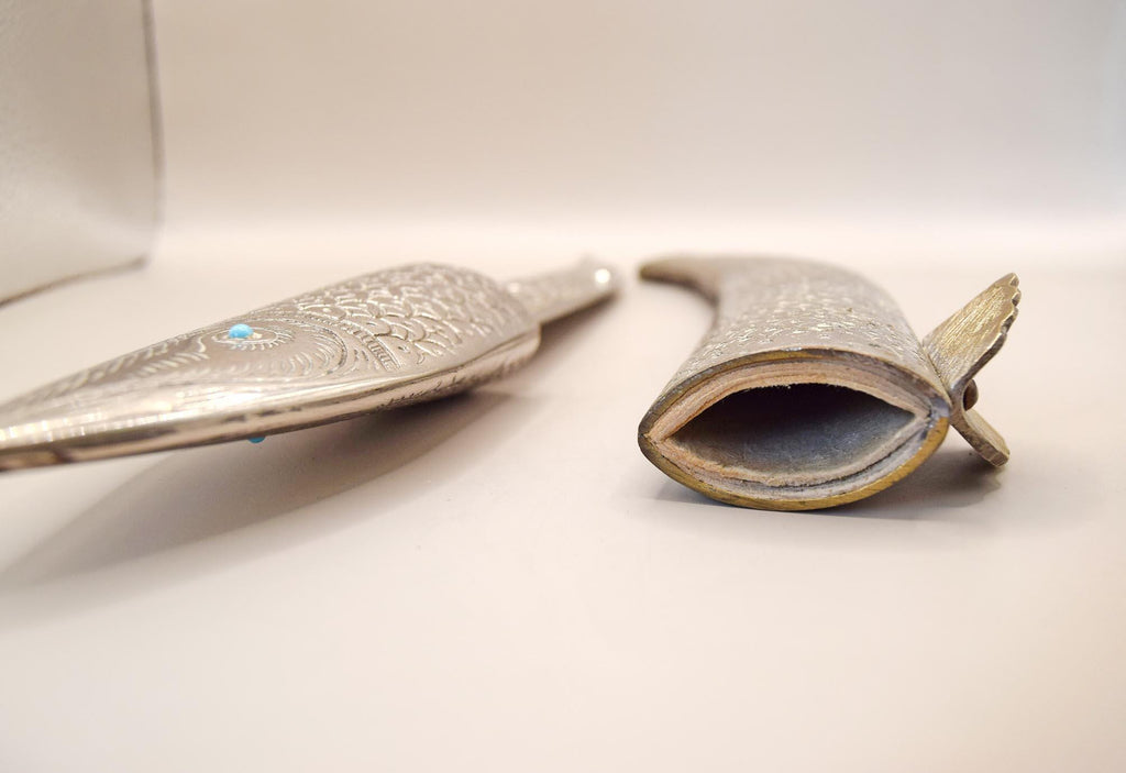 Vintage  Letter Opener Fish-Shaped Silver Metal  & Sheath â€“ Nautical â€“ Ocean-Inspired Desk Accessory