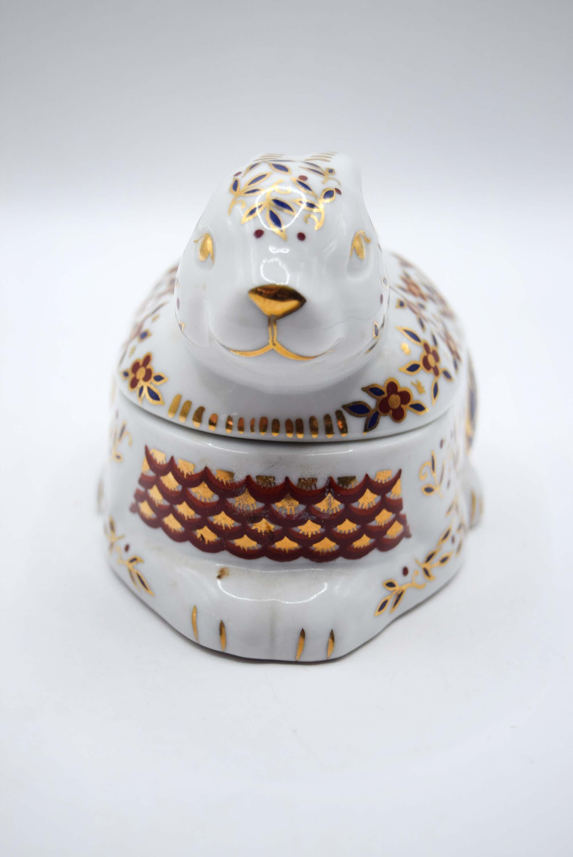 Imari Porcelain Rabbit Trinket Box Leonardo Collection, Made in Japan