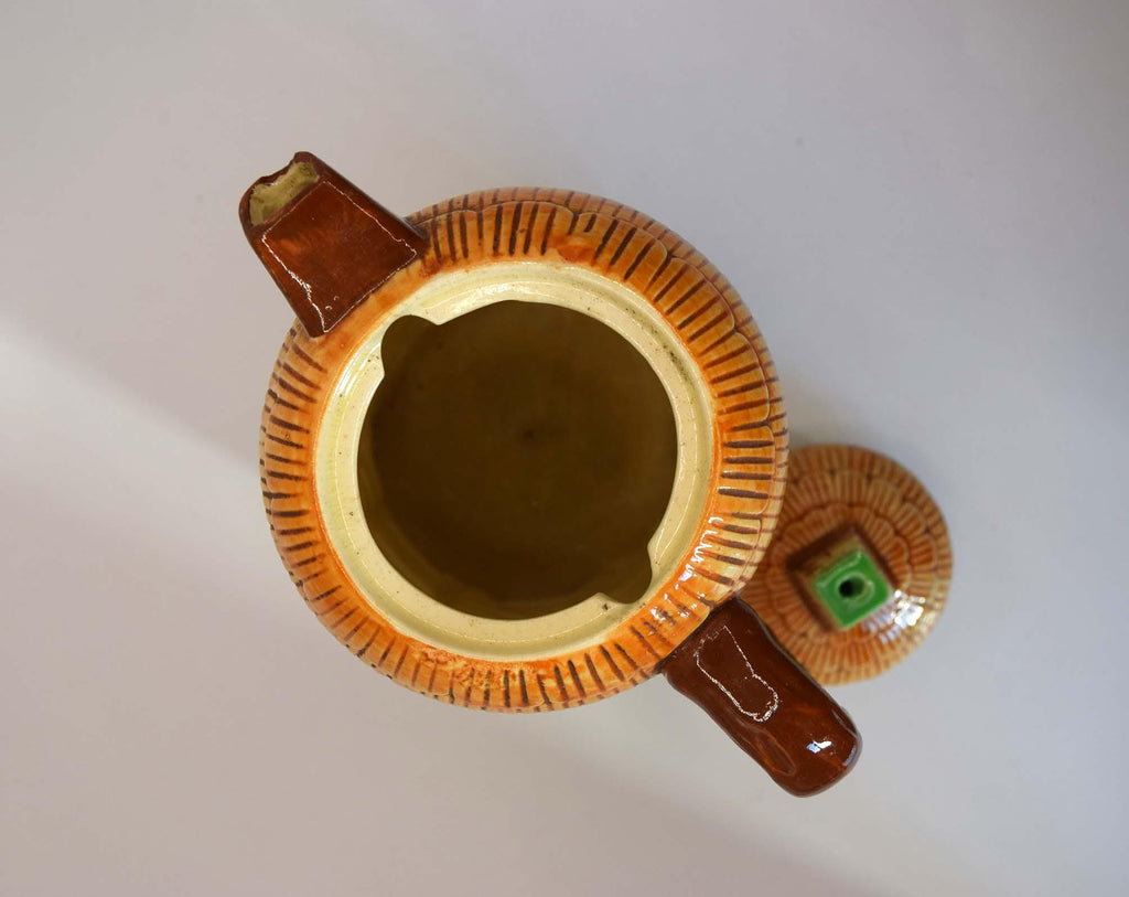 Antique Suvesco, Japan Round Cottage Shaped Teapot 19cm tall. c1940s