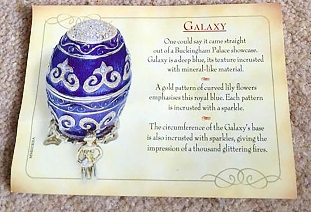 Vintage Enamelled Faberge Style Jewelled Egg Pot. Galaxy from the Atlas Collection