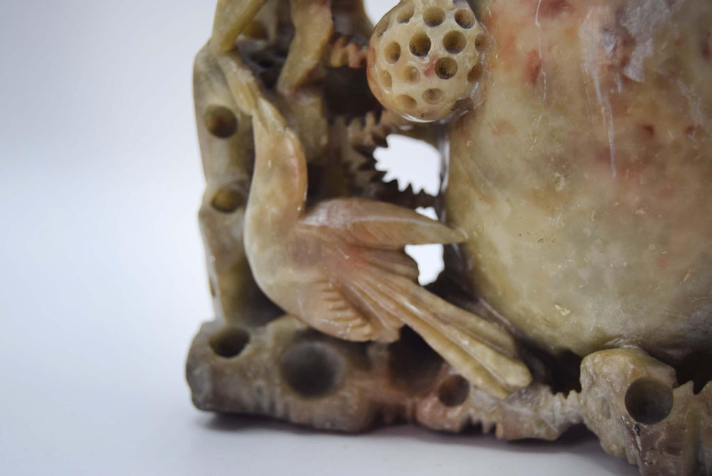 Antique Chinese Soapstone Brush Pot, Hand Carved Republic Period (1912-1949)