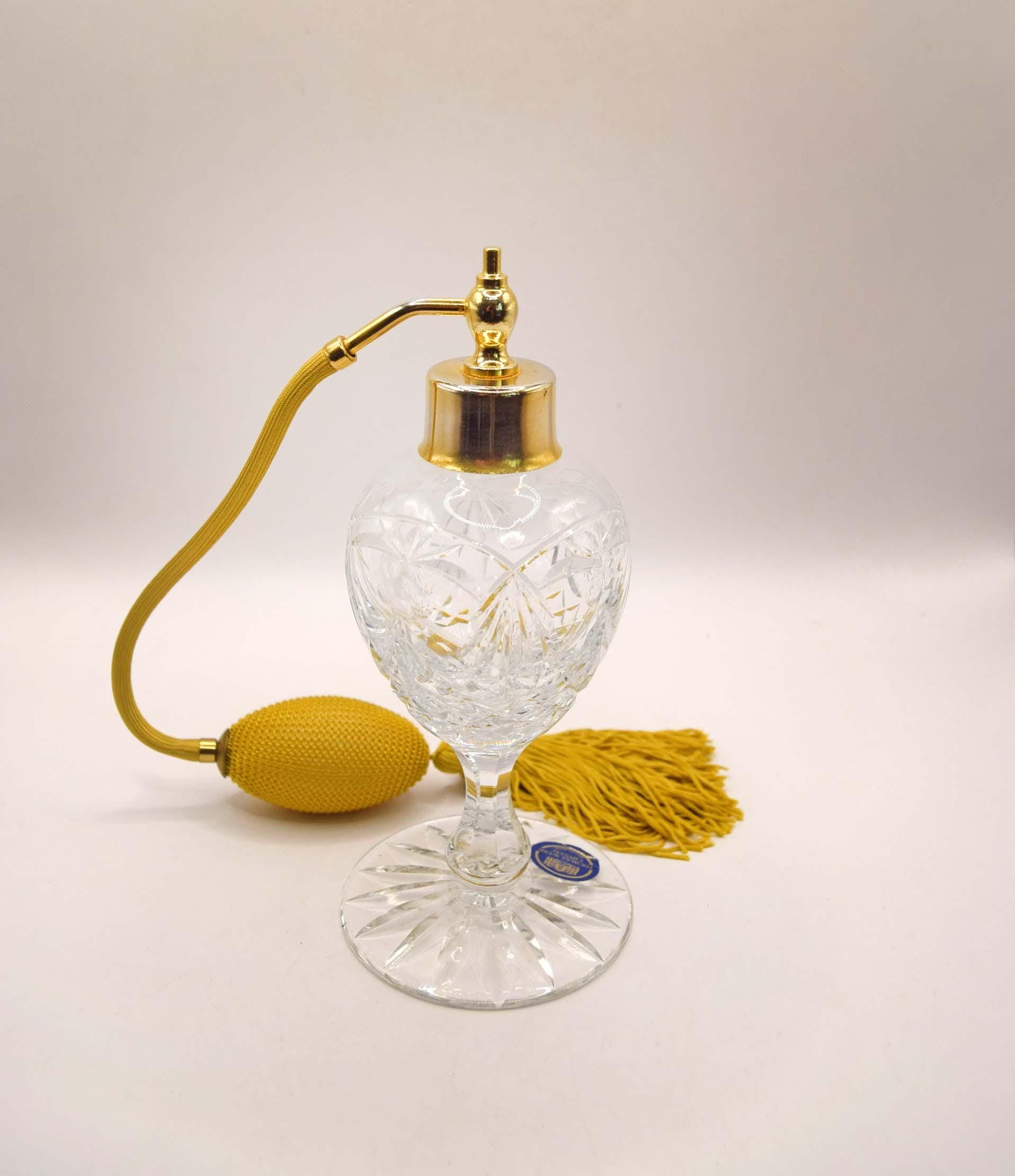 Vintage Thomas Webb Cut Crystal Perfume Atomizer - Original Box - Stourbridge, England.