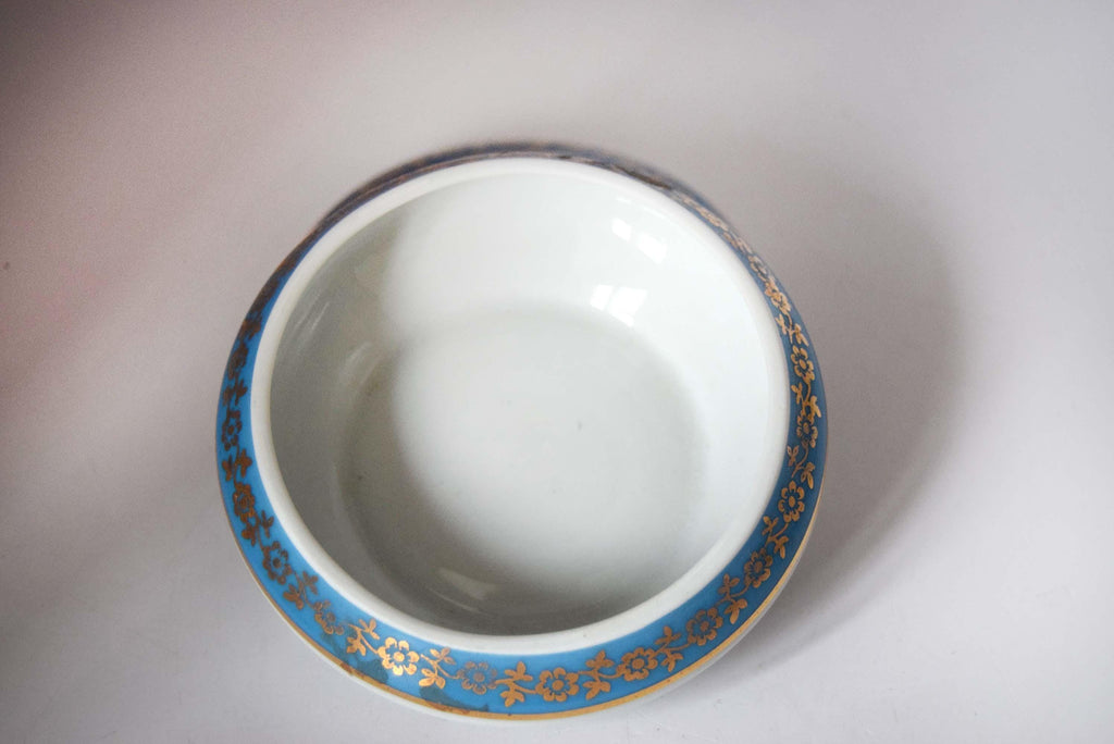 Meissner Limoges France Small Domed Trinket Box Pot | Floral c1950