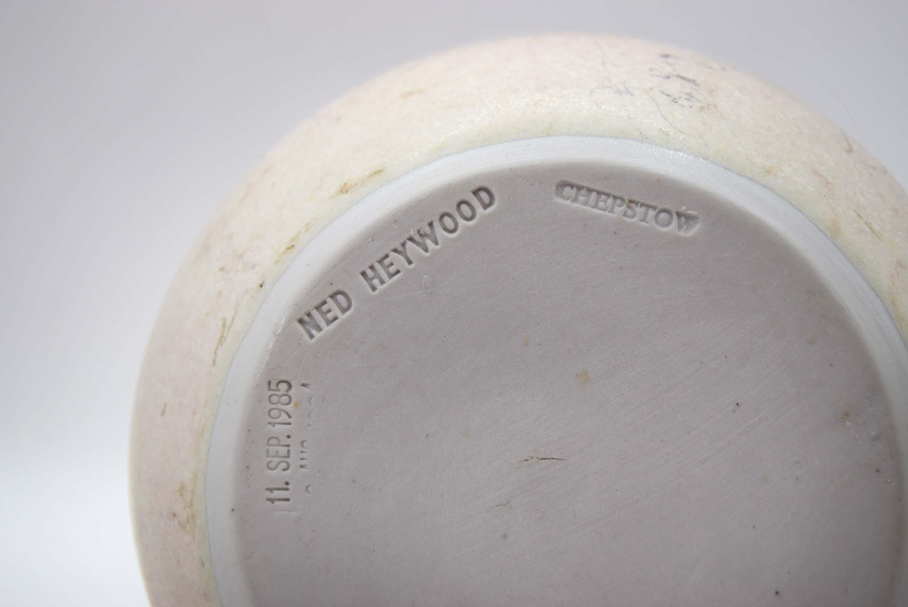 Frilled Vase by Ned Heywood ~ Studio Pottery Chepstow, Pink and Natural 1985